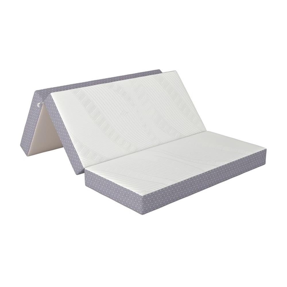 Full 6" Folding Memory Foam Mattress, Gray Knit Cover, Tri-Fold U7792