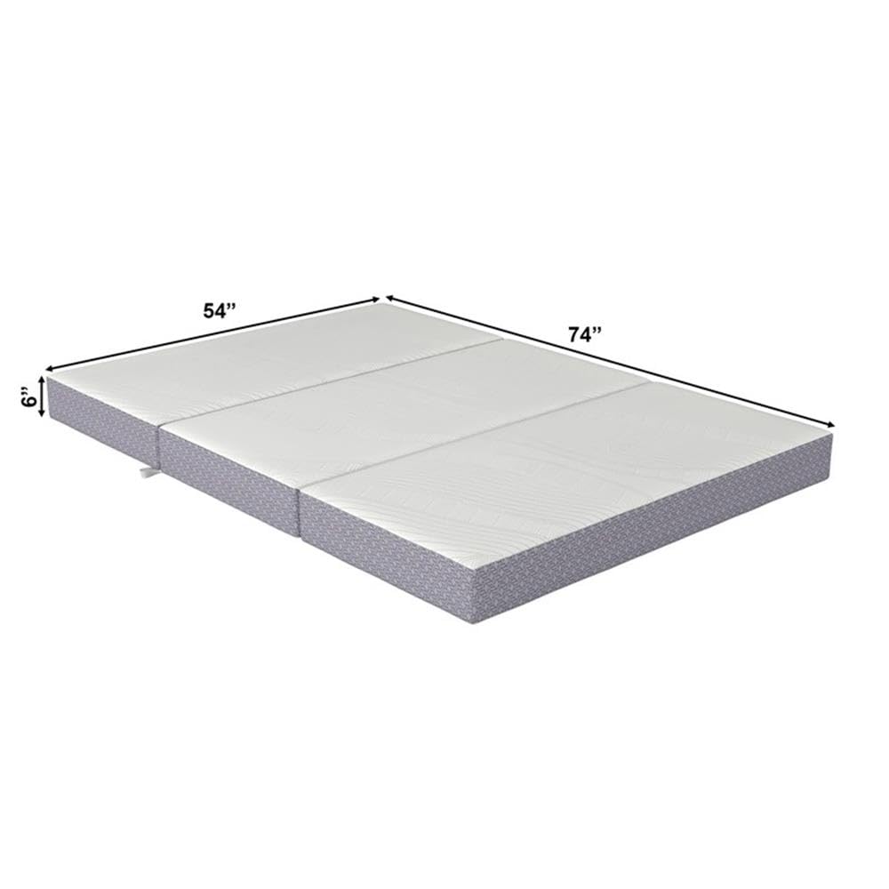 Full 6" Folding Memory Foam Mattress, Gray Knit Cover, Tri-Fold U7792