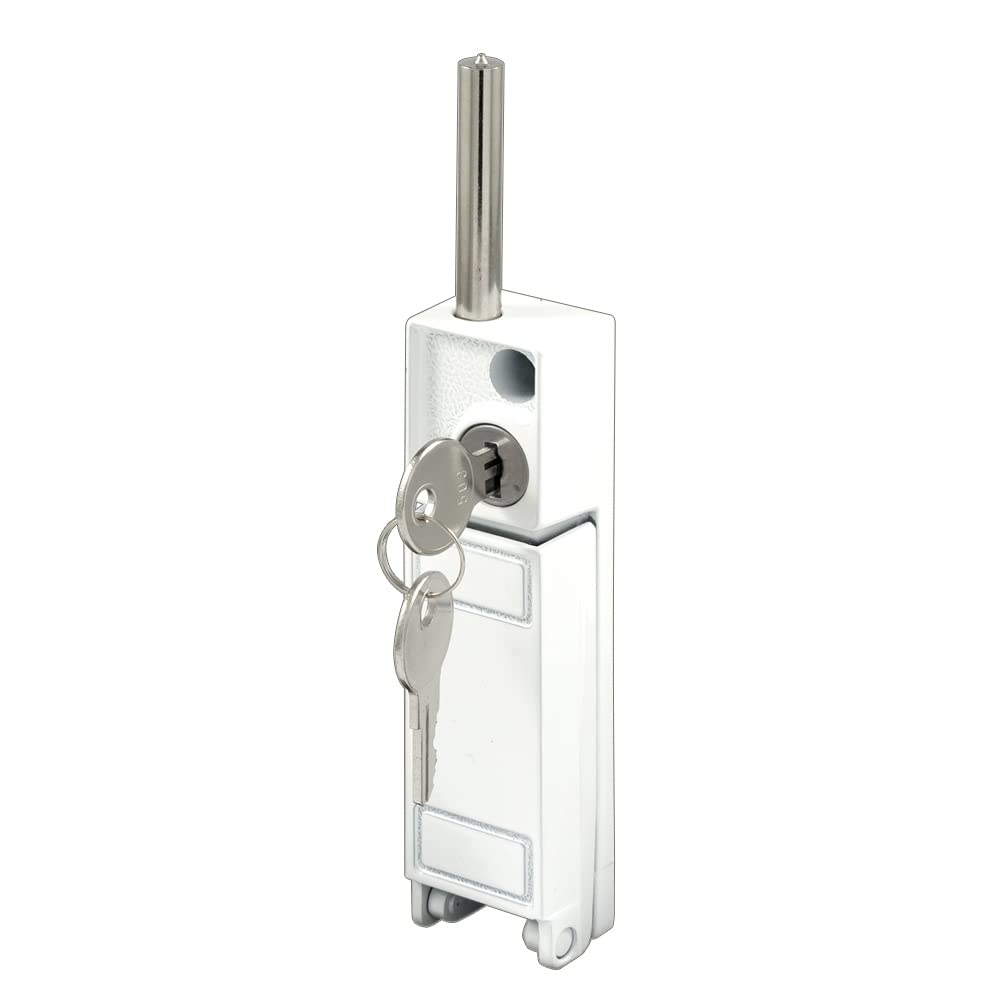 White Sliding Patio Door Keyed Bolt Lock Z81010