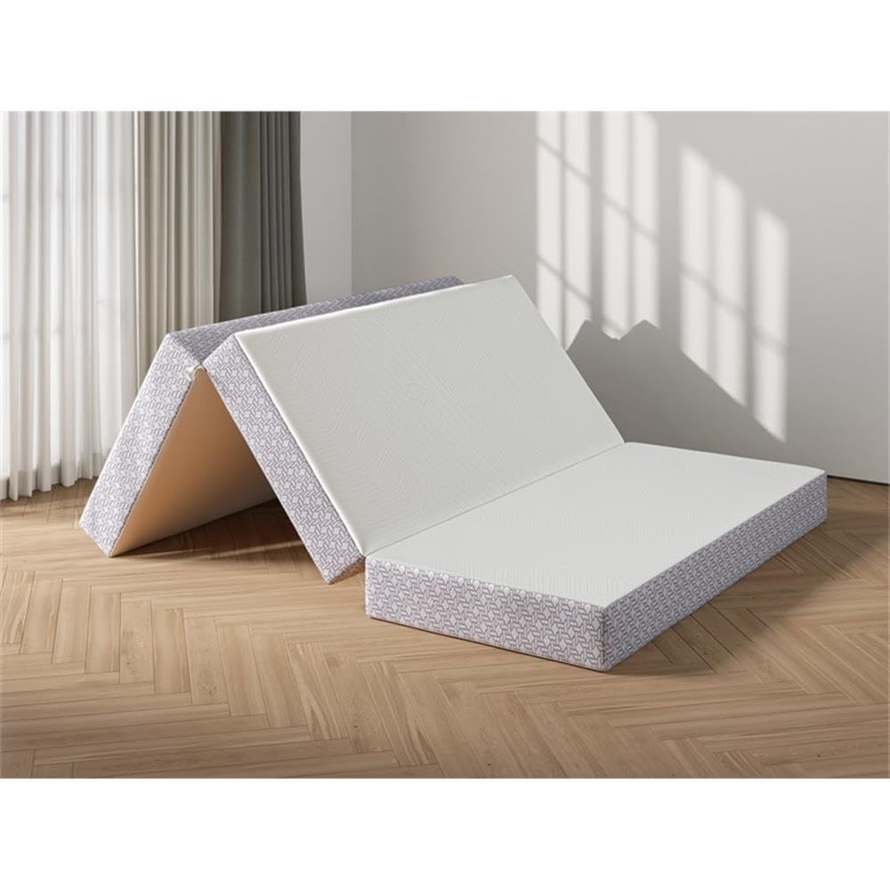 Full 6" Folding Memory Foam Mattress, Gray Knit Cover, Tri-Fold U7792