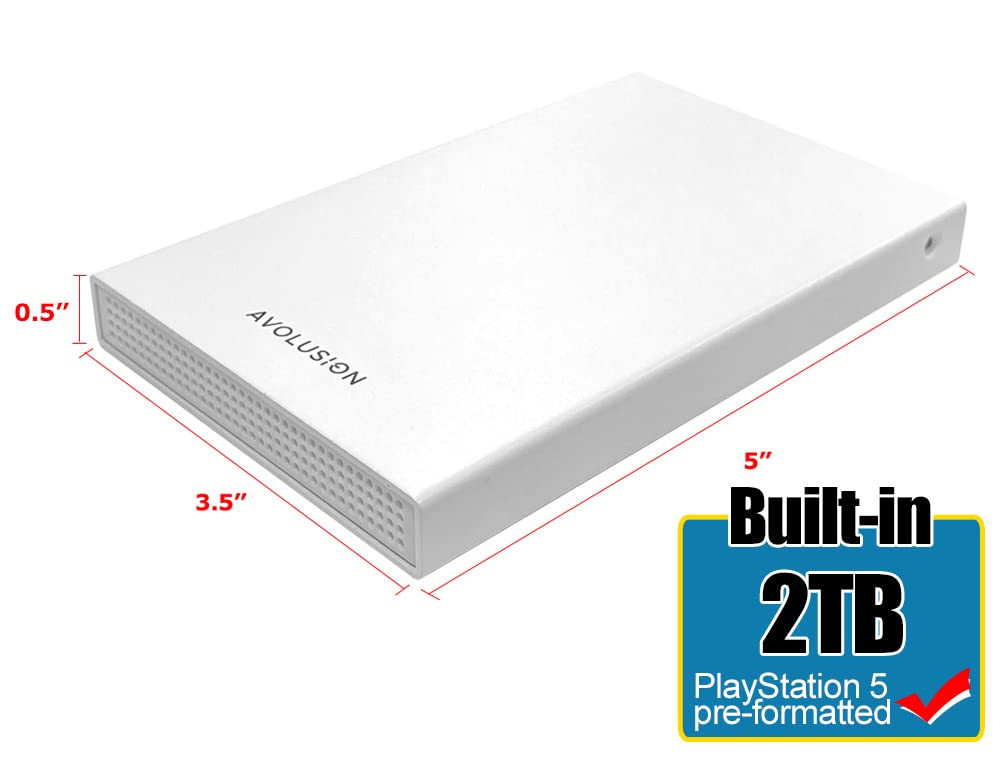 2TB USB 3.0 Portable External Gaming Hard Drive White H8018