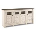 74" TV Stand with Glass-Inlay Doors O4599