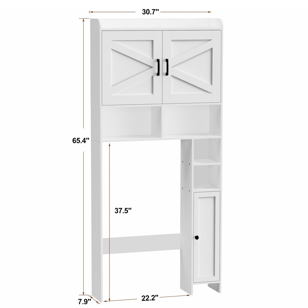 Wooden Over The Toilet Storage Cabinet with Barn Door R9621