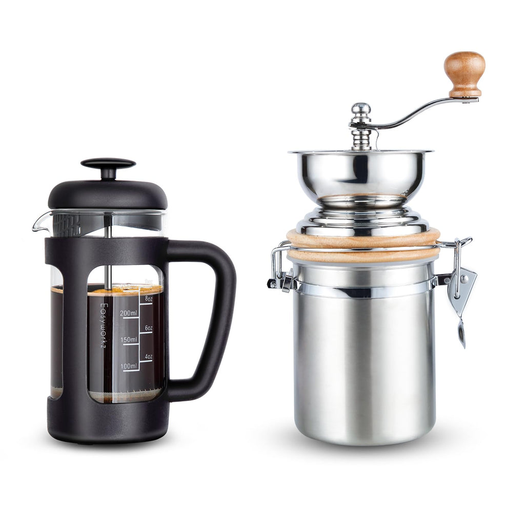 12 oz French Press with Manual Coffee Grinder V14602
