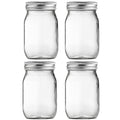 16oz Regular Mouth Glass Mason Jars with Airtight Lids, 4 Pack X93716