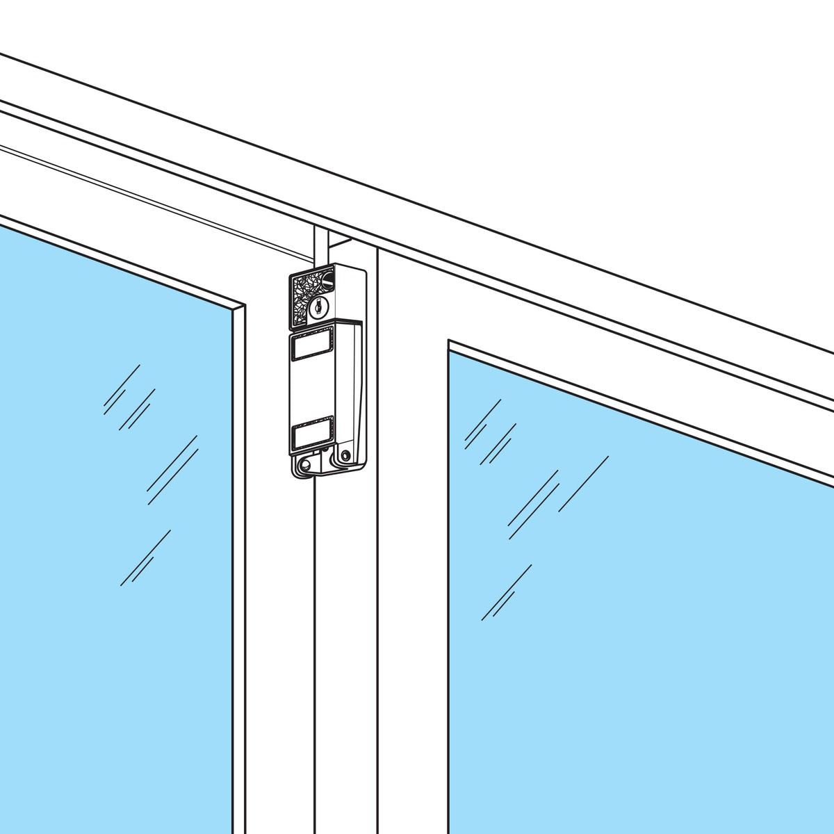 White Sliding Patio Door Keyed Bolt Lock Z81010