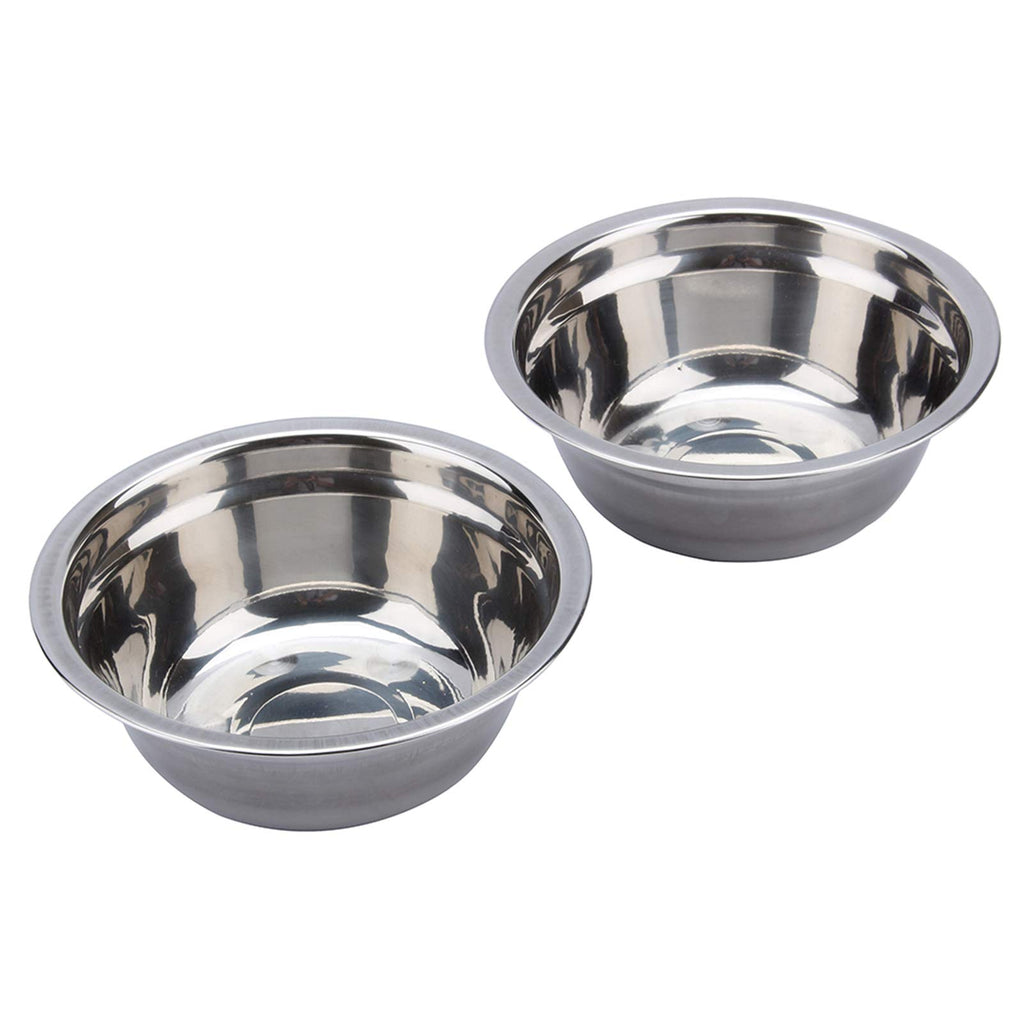 Double Stainless Steel Elevated Dog Bowls with Iron Stand D88638