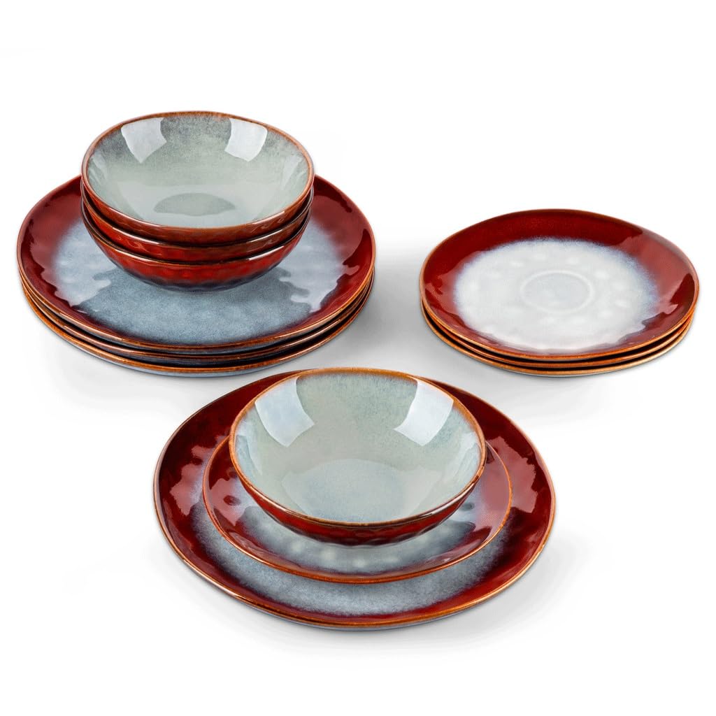 12-Piece Ceramic Stoneware Dinner Set P7438