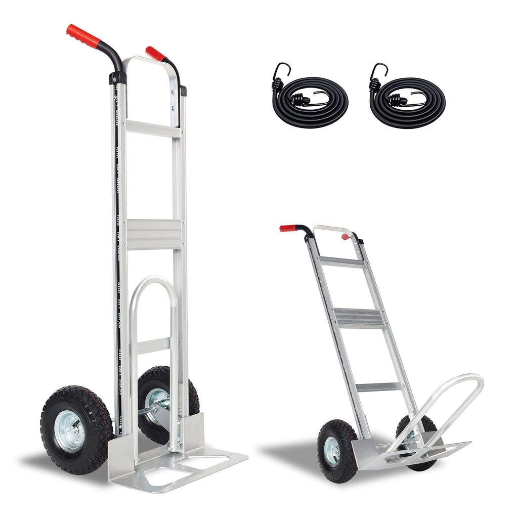 Aluminum Hand Truck Dolly Cart with 10" Pneumatic Tire, 600 LBS Capacity W217095