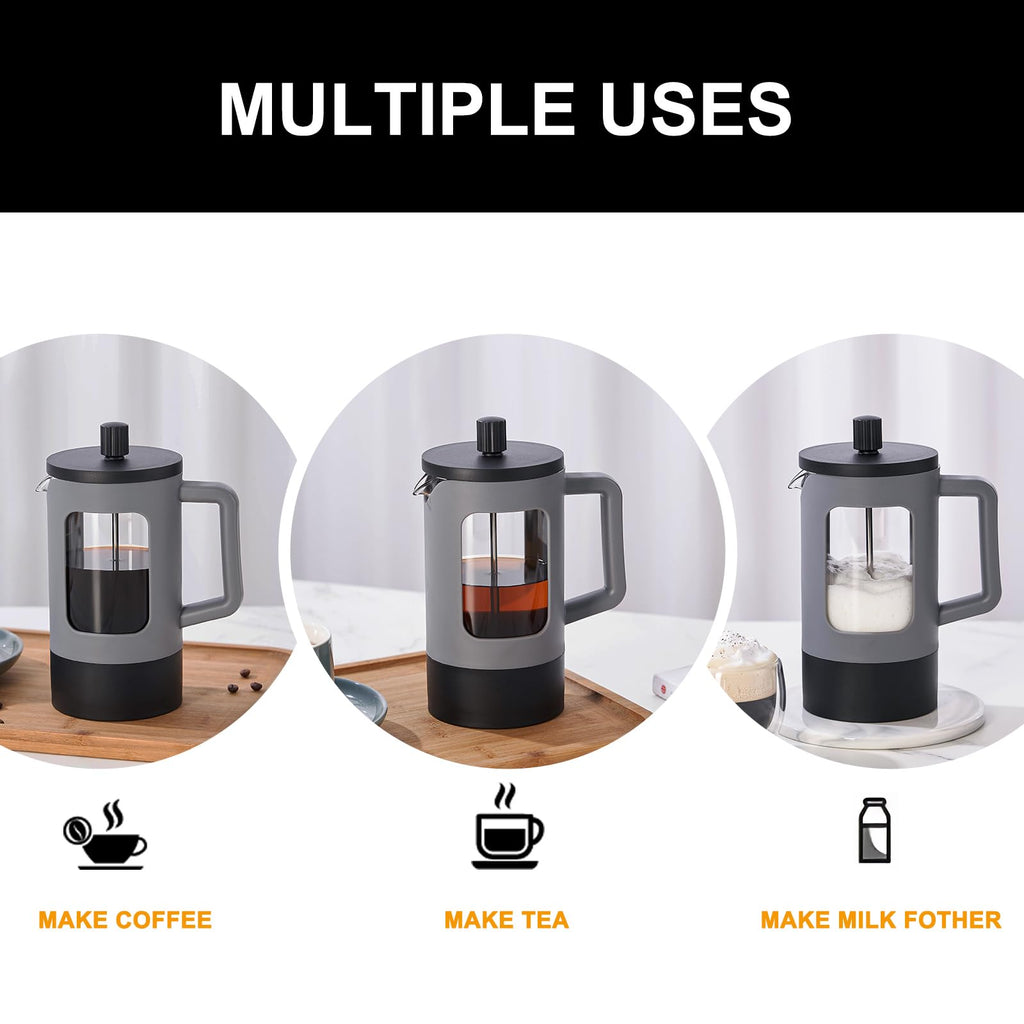 21 oz Heat-resistant Borosilicate Glass French Press Coffee Maker J38059