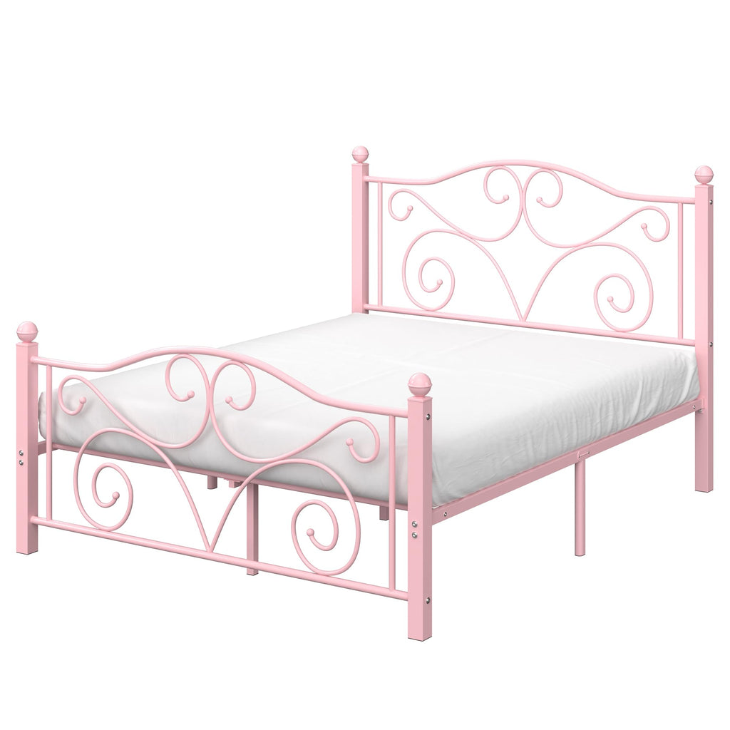 Full Size Metal Bed Frame with Headboard and Footboard C626