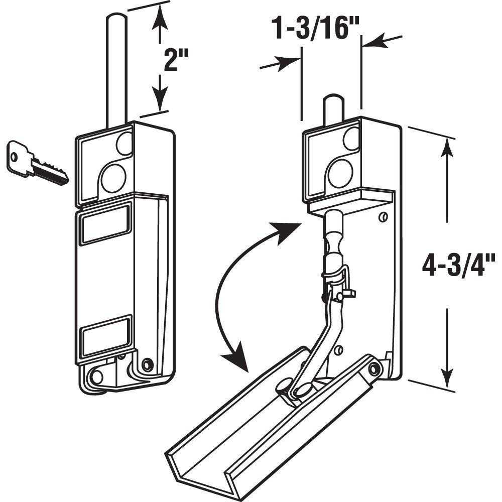 White Sliding Patio Door Keyed Bolt Lock Z81010