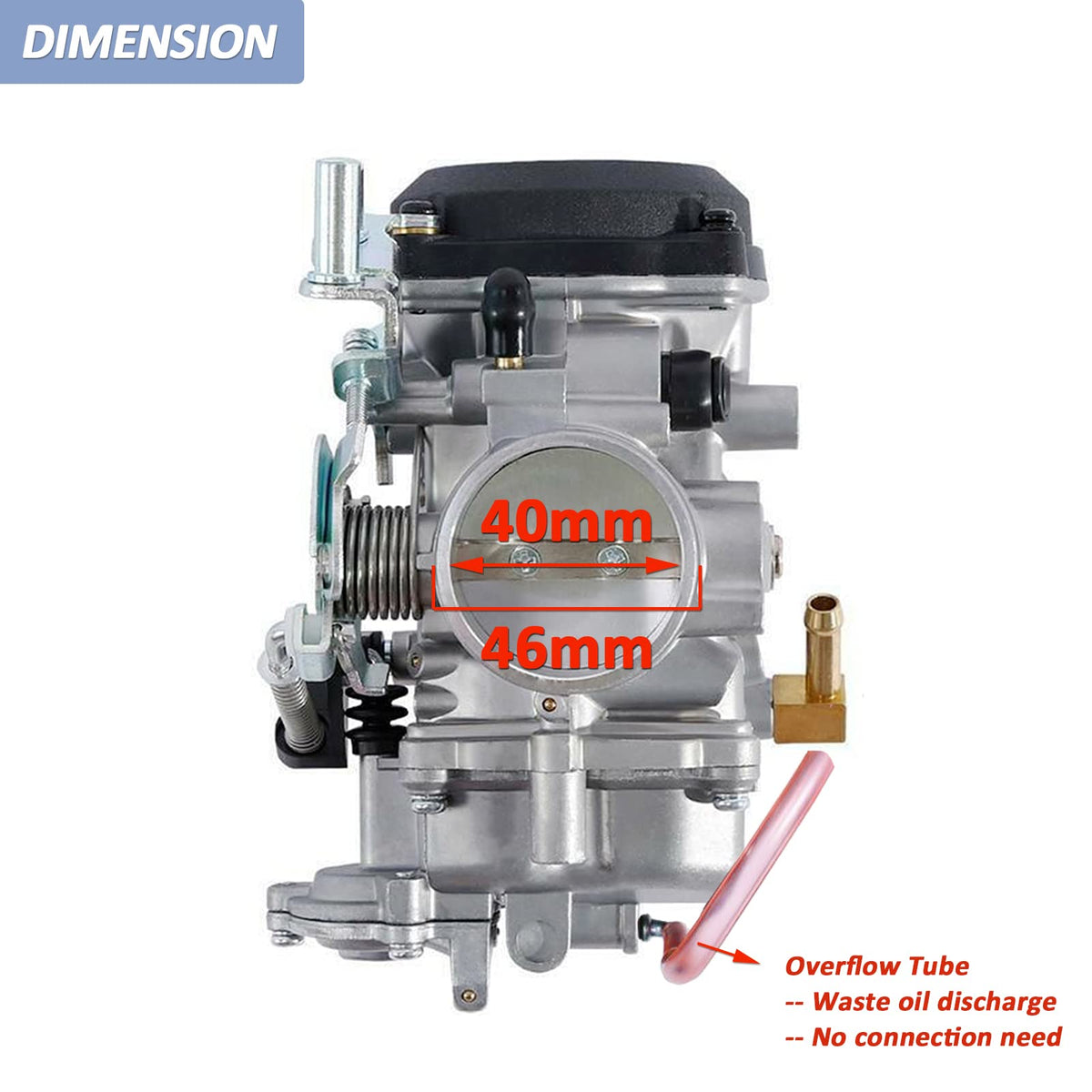 CV40 Carburetor & Choke Cable with Fuel Filter Spark Plug Jets D89418