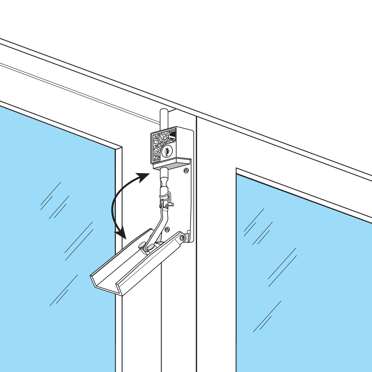 White Sliding Patio Door Keyed Bolt Lock Z81010