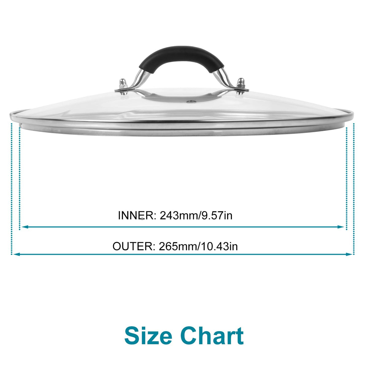 10.25 Inch Tempered Glass Lid with Steam Vent F49778