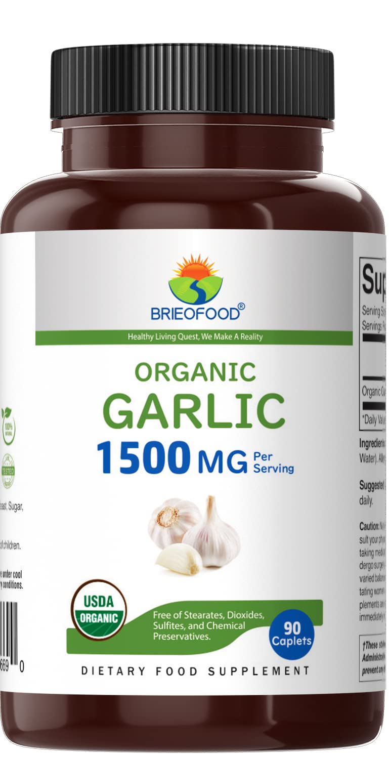 Organic Garlic 1500mg 90 Vegetarian Tablets V31986