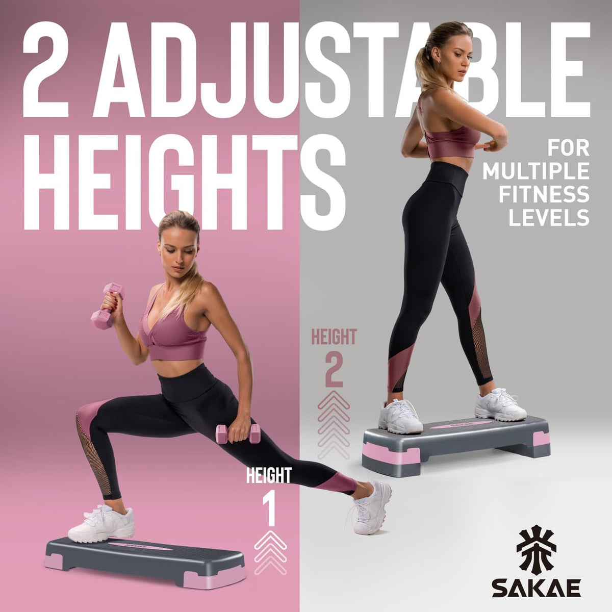 Adjustable Stepper Set with Dumbbells M27808