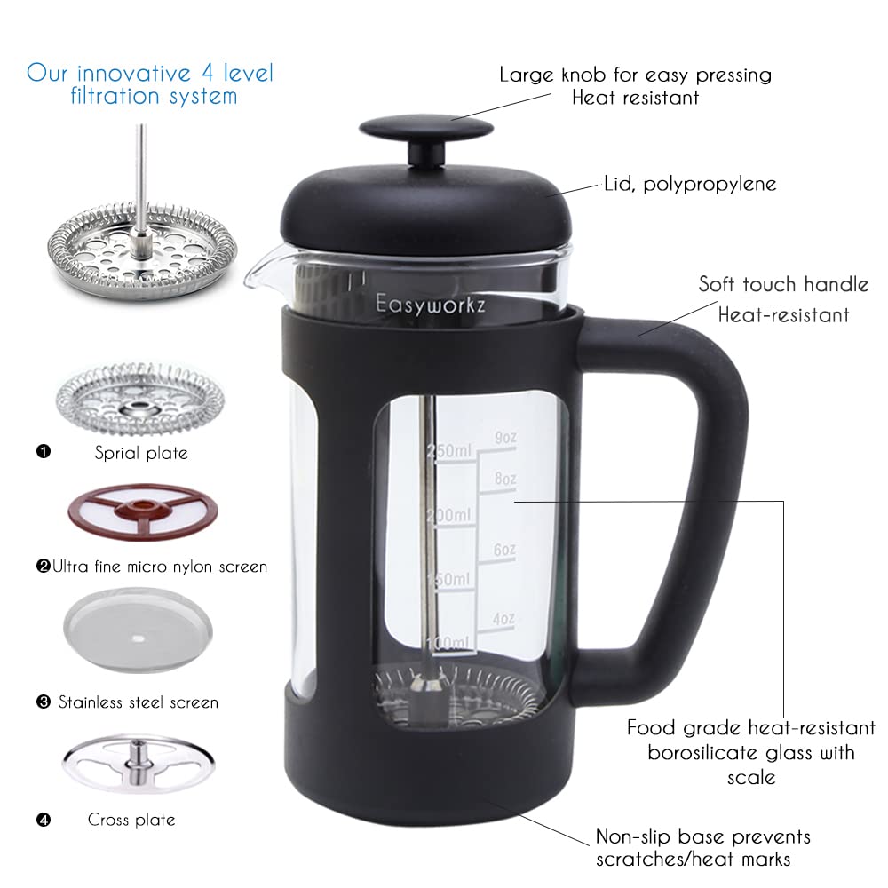 12 oz French Press with Manual Coffee Grinder V14602