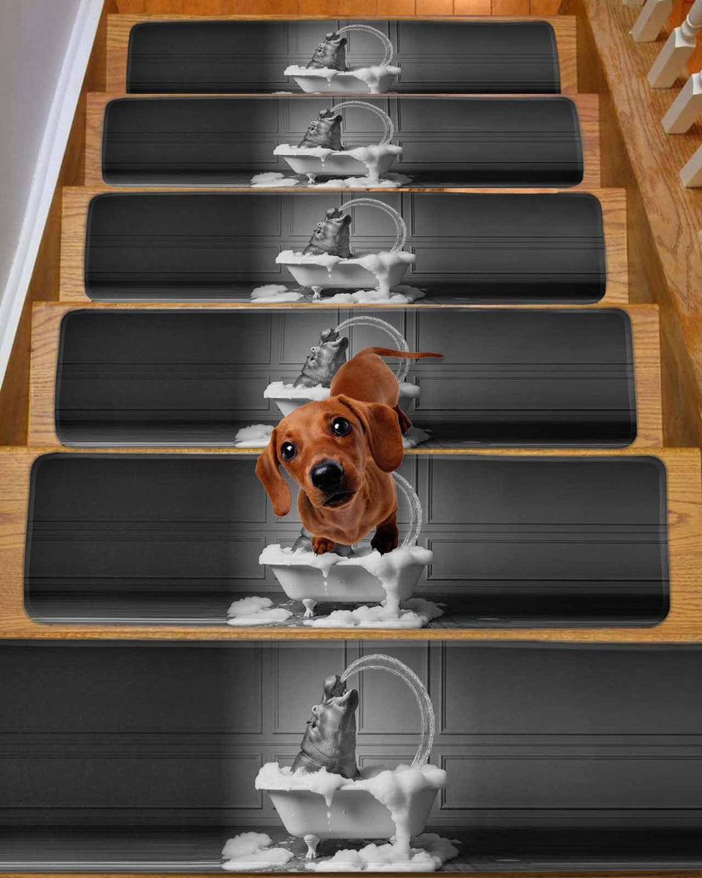 Grey Non Slip Stair Treads 8"x30" 7PCS X5748