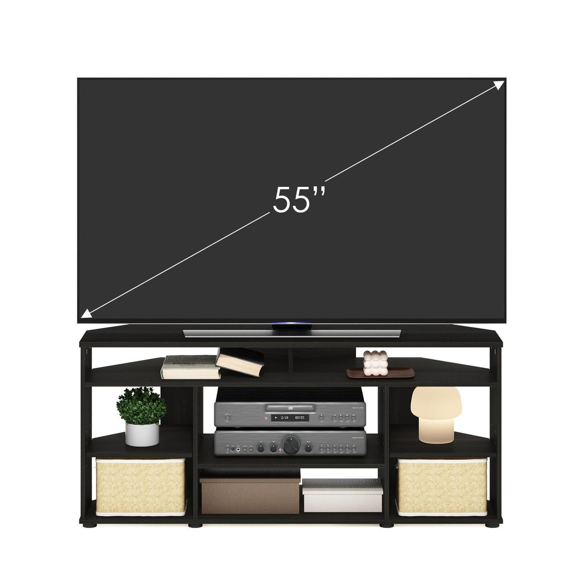 Corner TV Stand up to 55 Inch Espresso Finish Z488