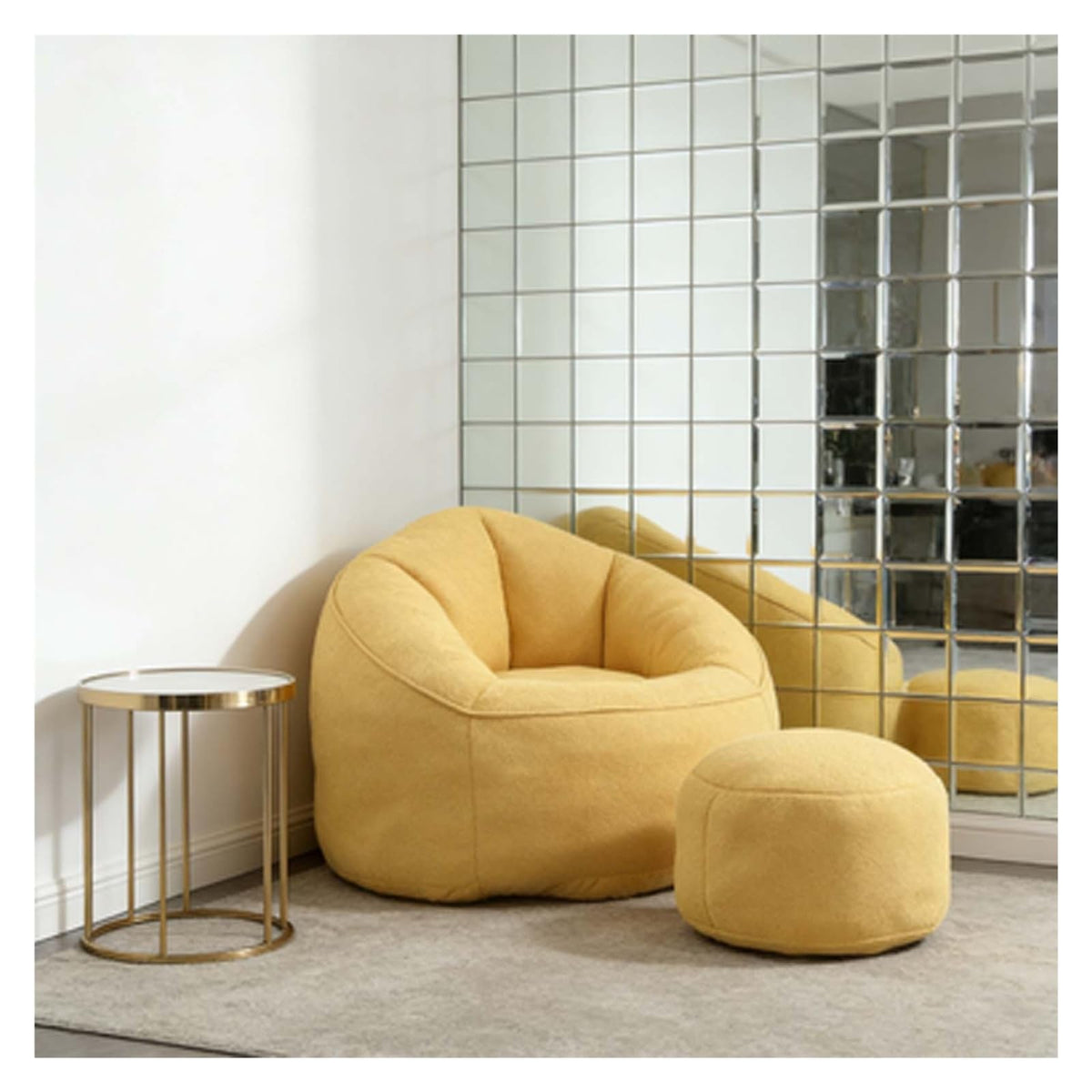 Memory Foam Bean Bag Chair with Footrest I3386