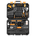 128 Piece Household Hand Tool Kit with Plastic Toolbox Storage Case K486761