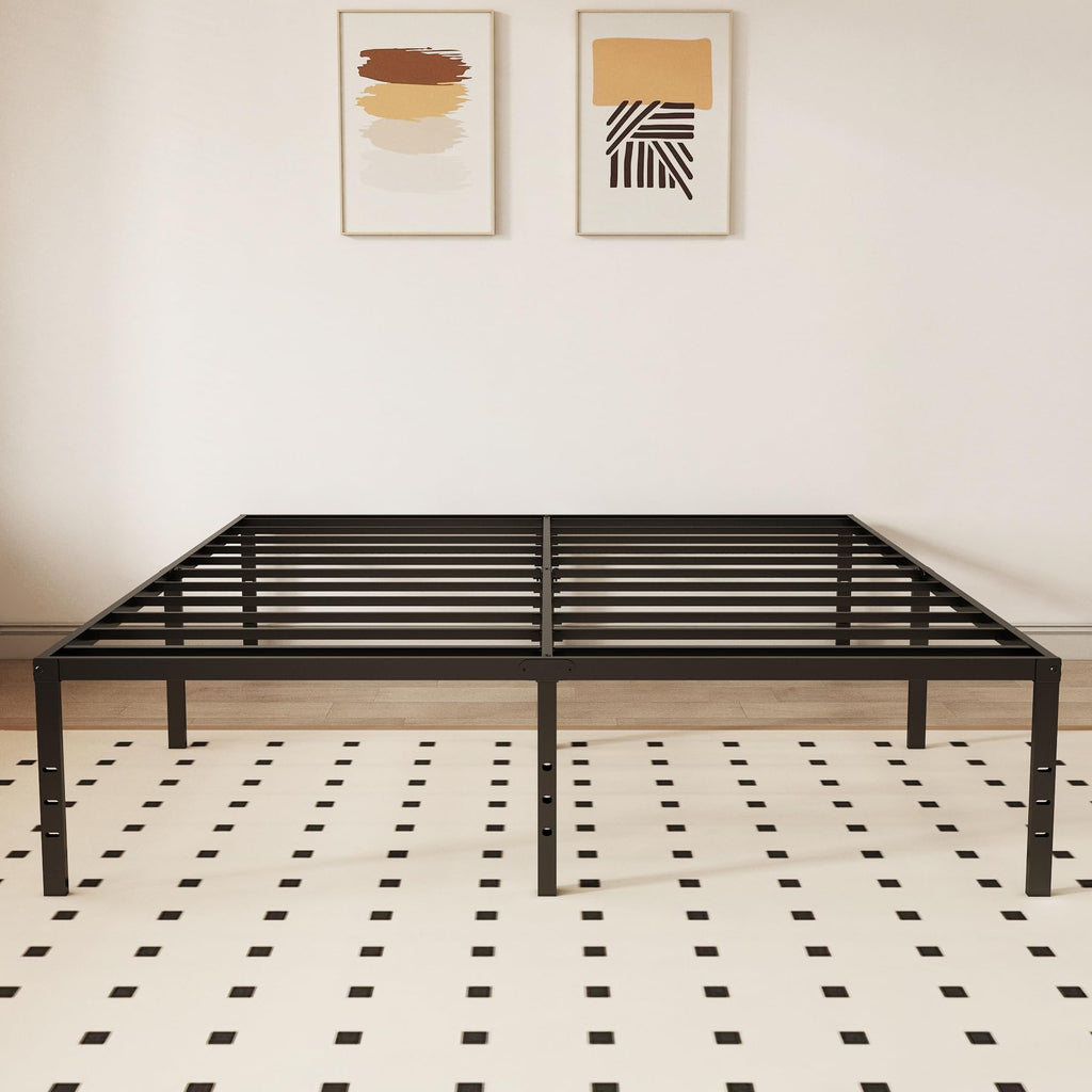 Queen 18 Inch Metal Platform Bed Frame, Black B279862