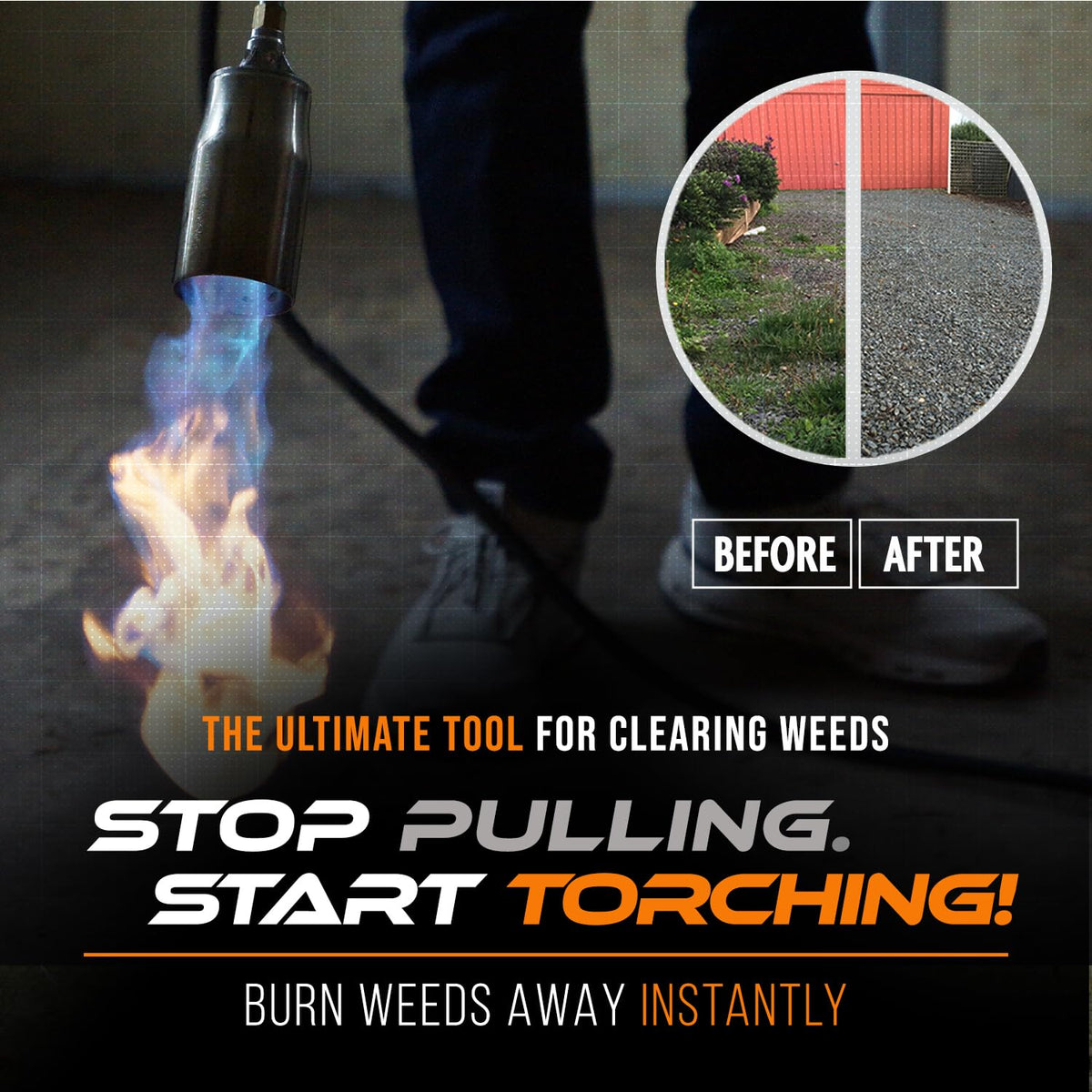 Propane Torch Weed Burner with 13 ft Hose, Adjustable 2,200,000 BTU Self Igniting A830360