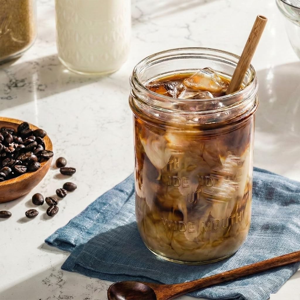 16oz Wide Mouth Clear Glass Mason Jars with Lids & Bands M6331