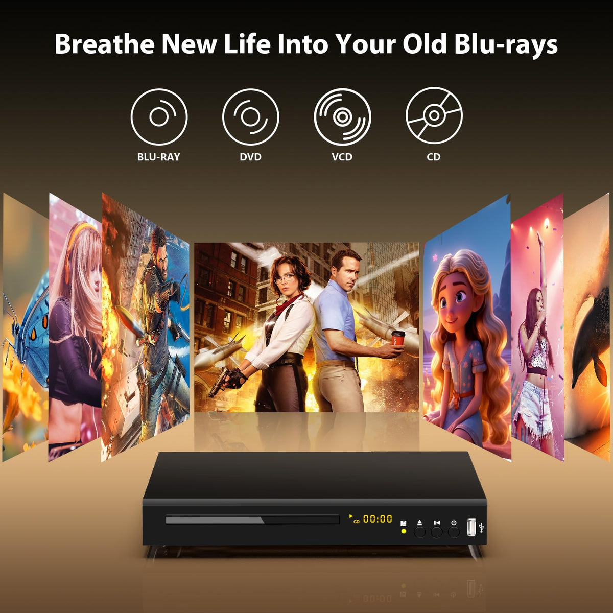 Blu Ray DVD Player 1080P Full HD L7456