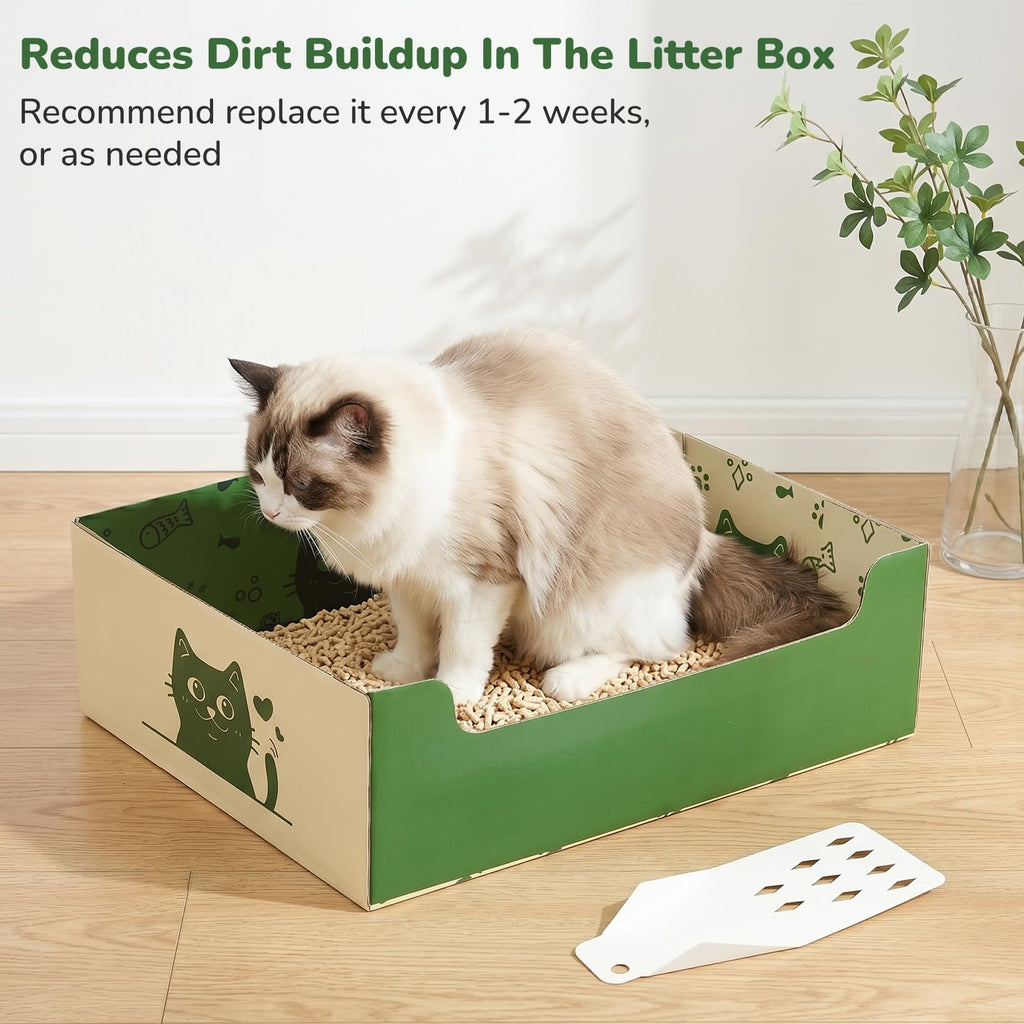 8 Pcs Disposable Cat Litter Box with Scoop I72016