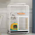 Large 3-Tier Metal Wire Cat Cage with Hammock and Casters D656