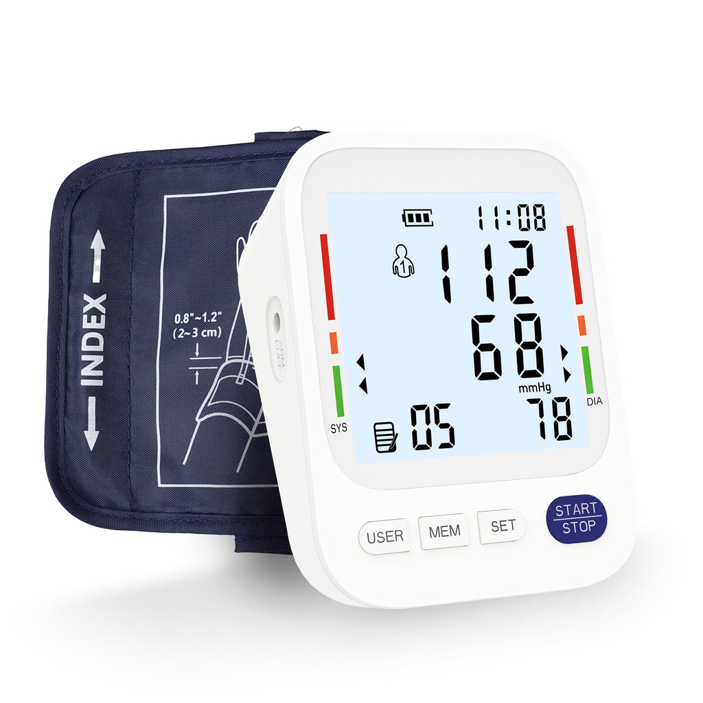 Upper Arm Blood Pressure Monitor with Large LCD Display and Wide Cuff L411419