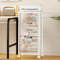 6 Drawers Rolling Utility Cart with Wooden Tabletop H437