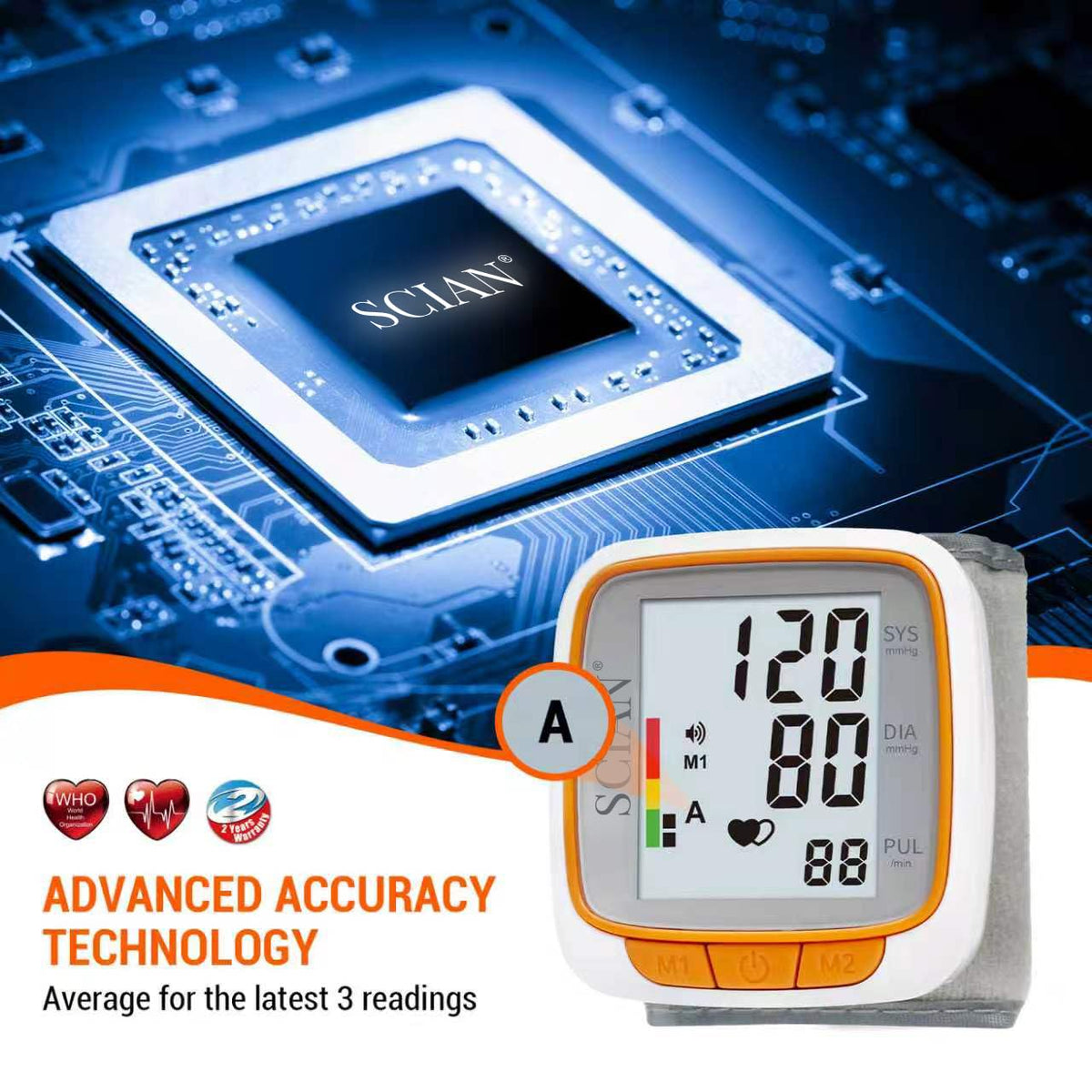 Automatic Wrist Blood Pressure Monitor with Voice Broadcast P980309