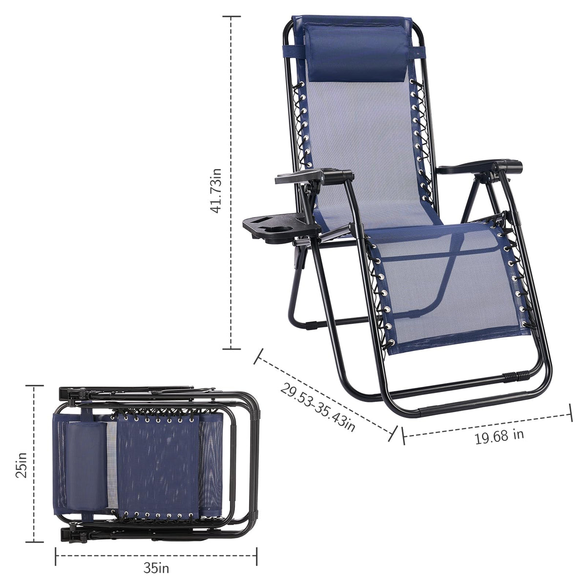 Zero Gravity Chairs Set of 2 Blue S66963