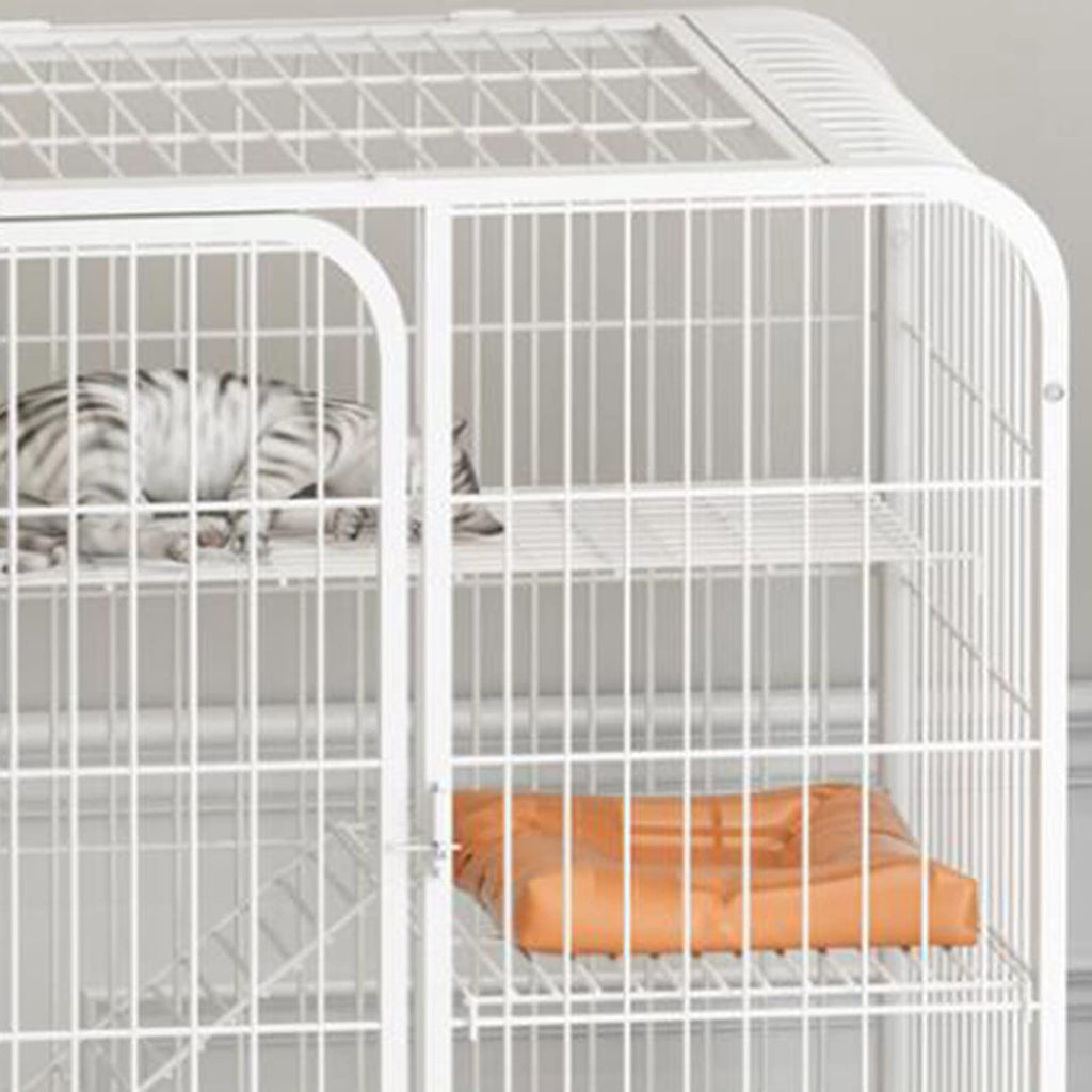 Large 3-Tier Metal Wire Cat Cage with Hammock and Casters D656