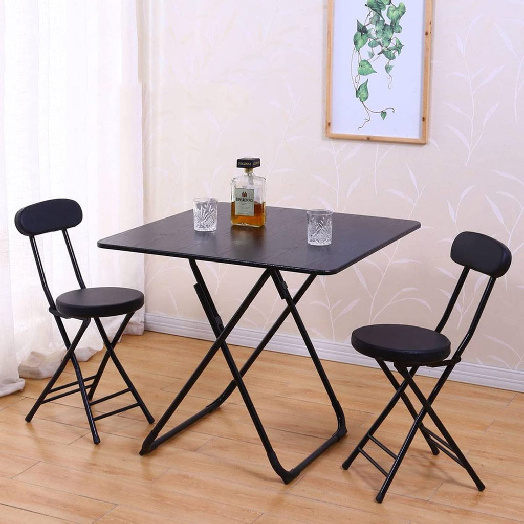 18 Inch Black Folding Stool with Backrest S519