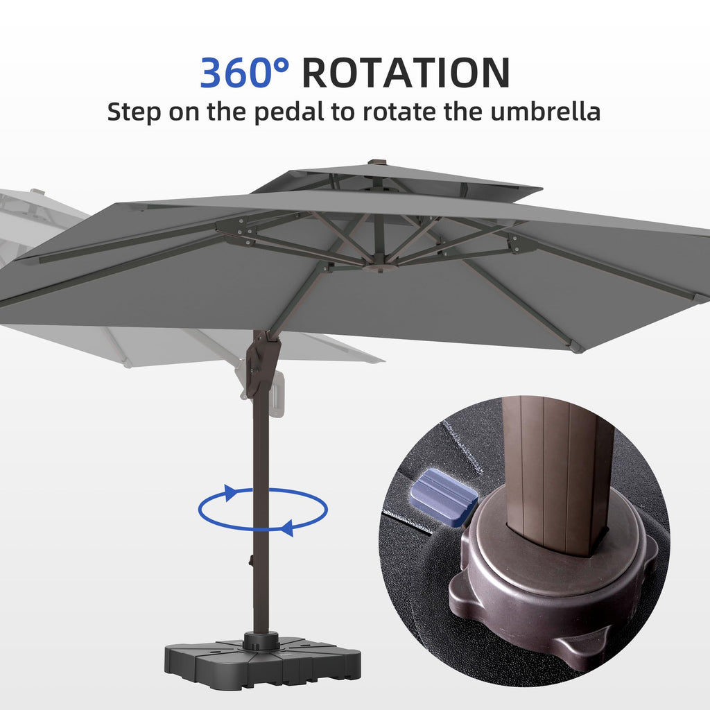 Cantilever Outdoor Patio Umbrella with Base L571491