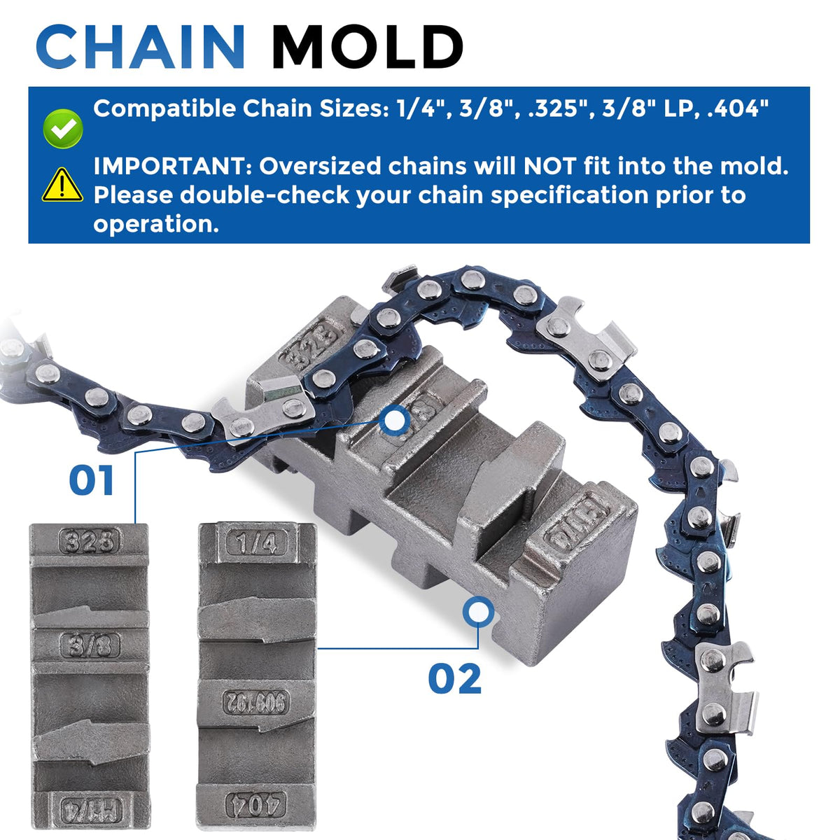 Chainsaw Chain Breaker Repair Tool with Two Punches and One Base M379285