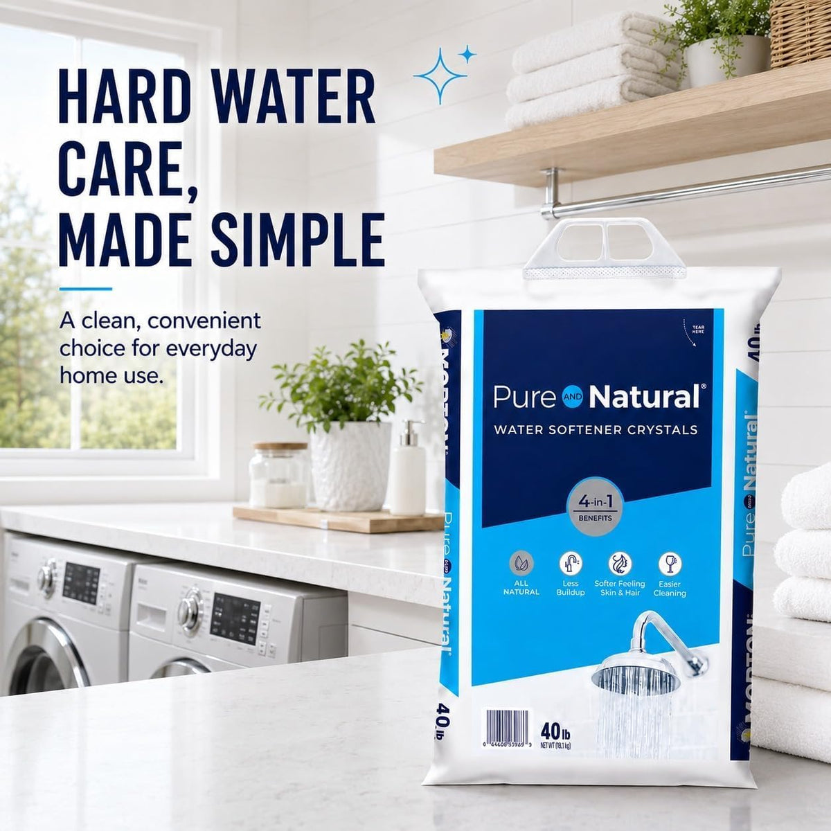 Natural Water Softener Salt Crystals 40 lb Bag 3 Pack M358322