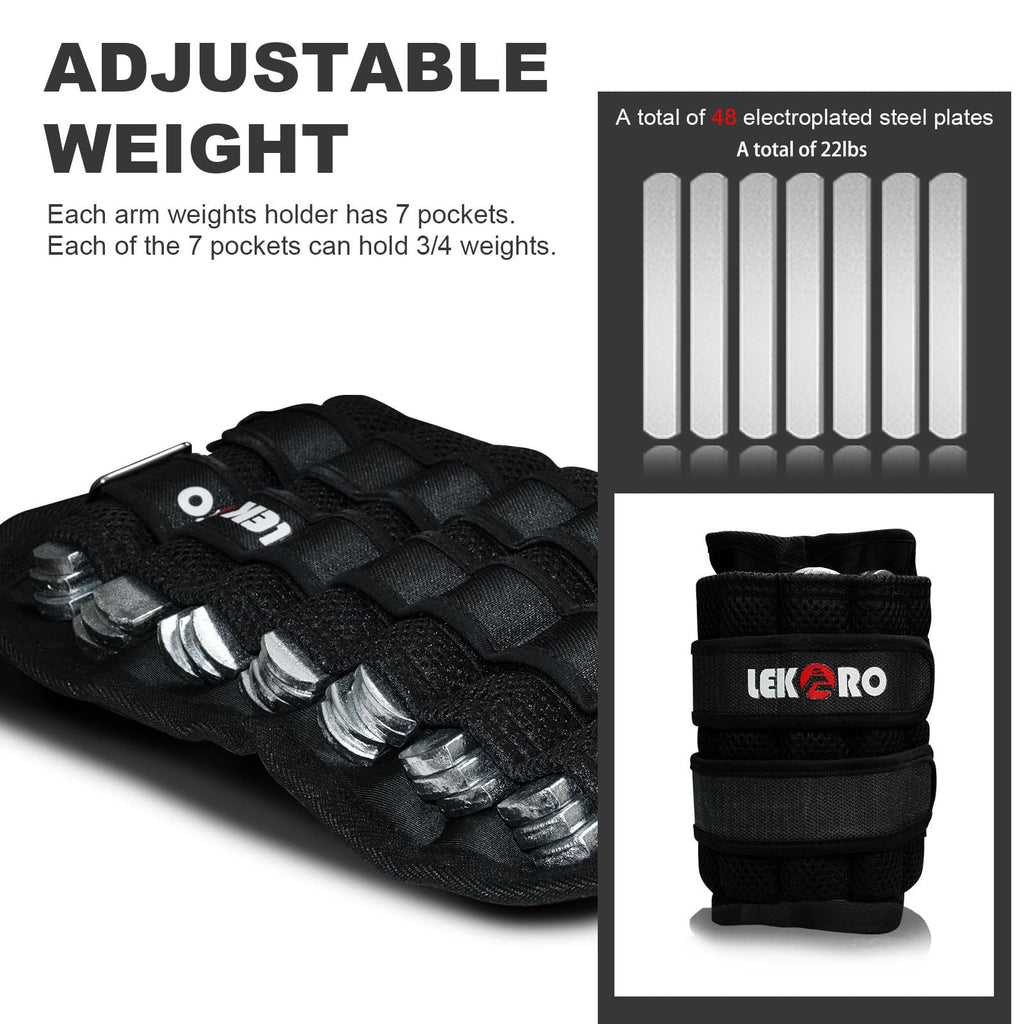 Ankle Weights Wrist Weights, 1 Pair Adjustable Removable Steel P315083