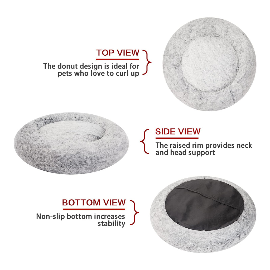 Dark Grey 36" Round Dog Bed U522934