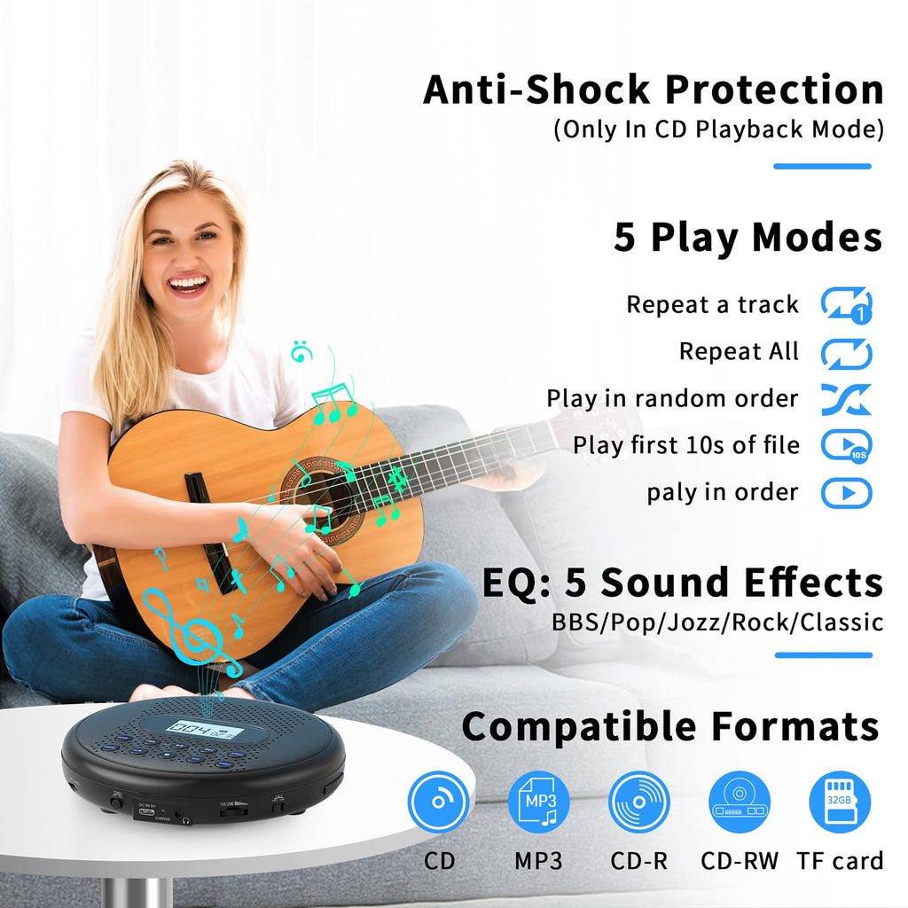 Portable CD Player with Dual Stereo Speakers J35426