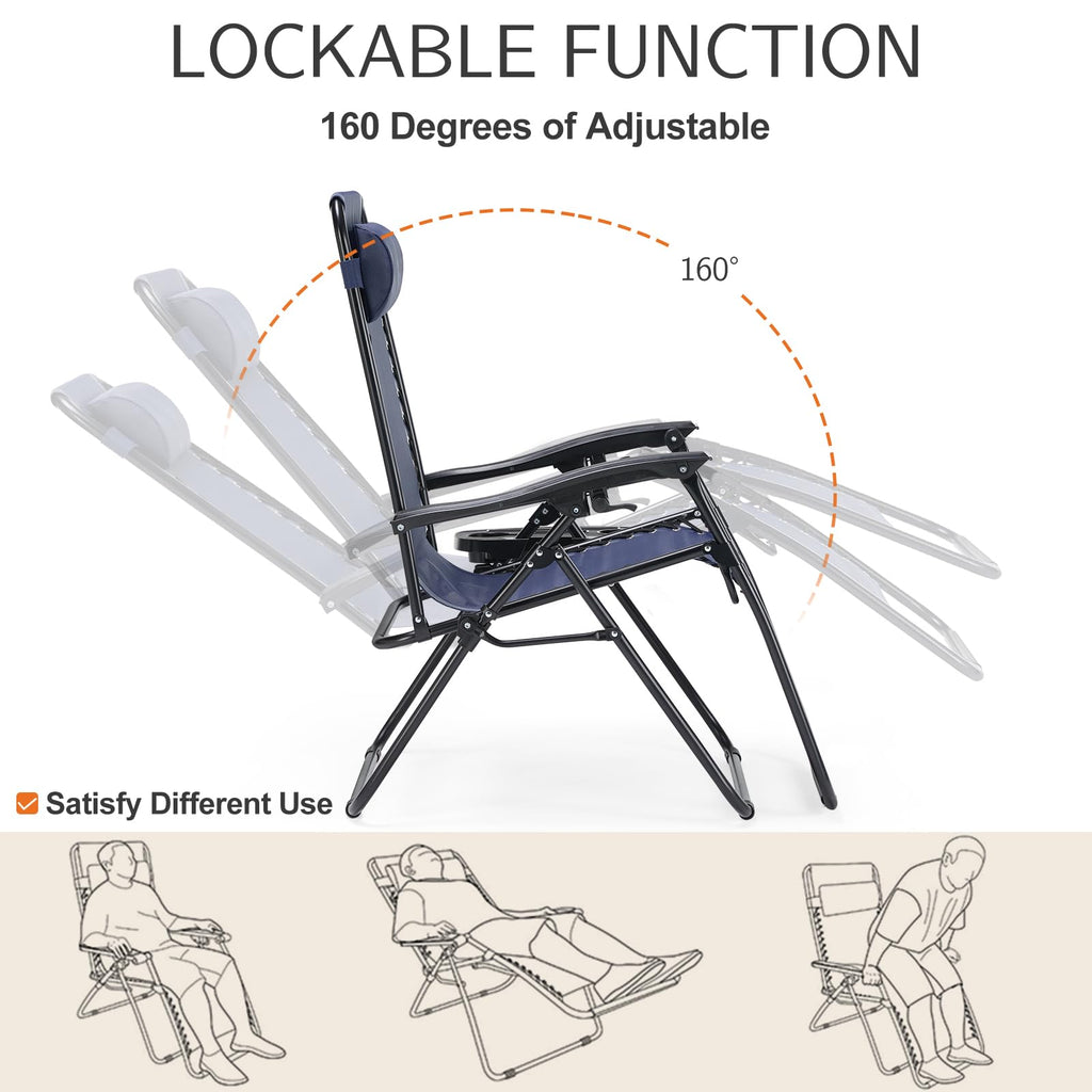 Zero Gravity Chairs Set of 2 Blue S66963