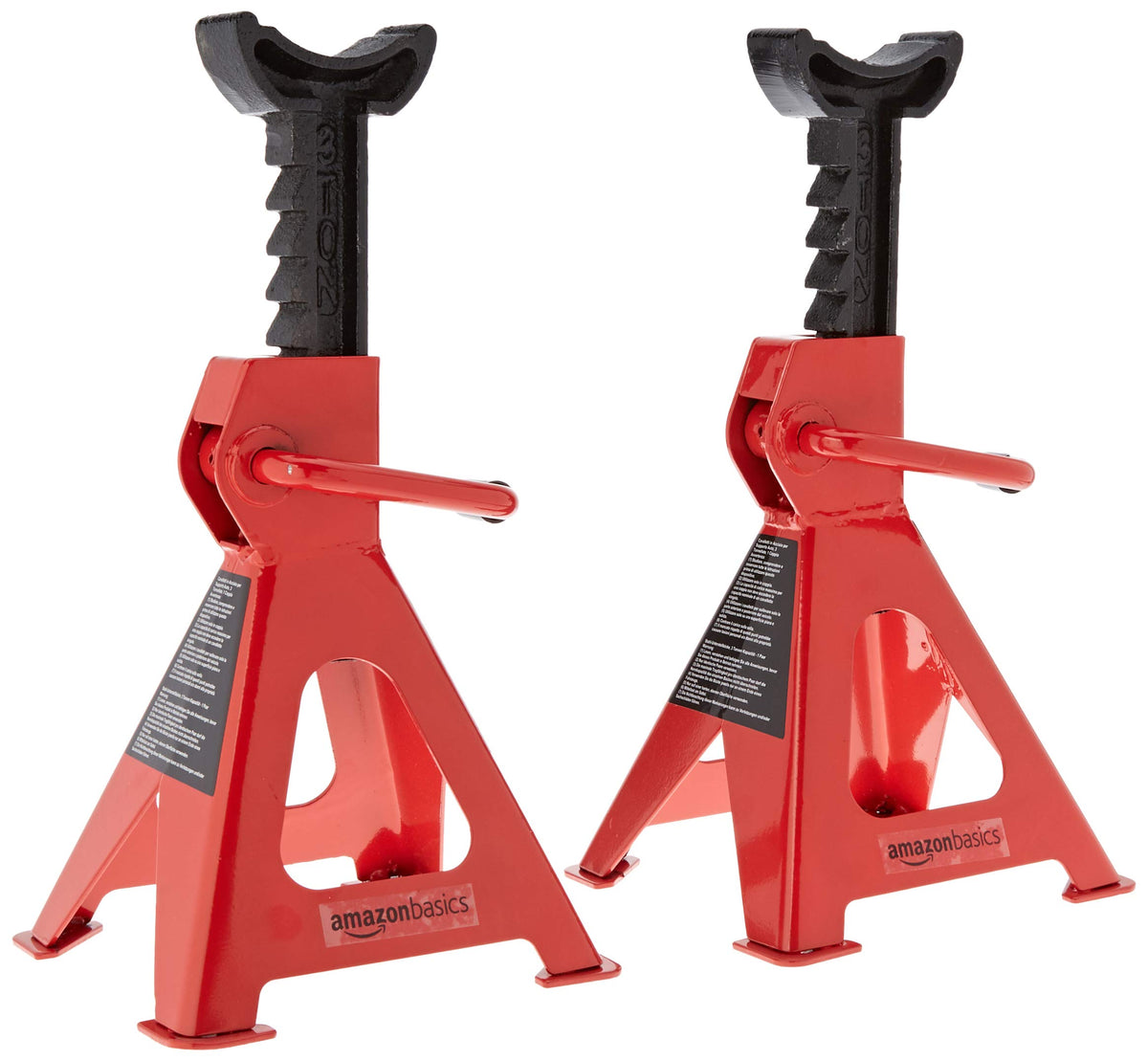 2 Ton Low Profile Floor Jack + 3 Ton Jack Stands, Black and Red M373