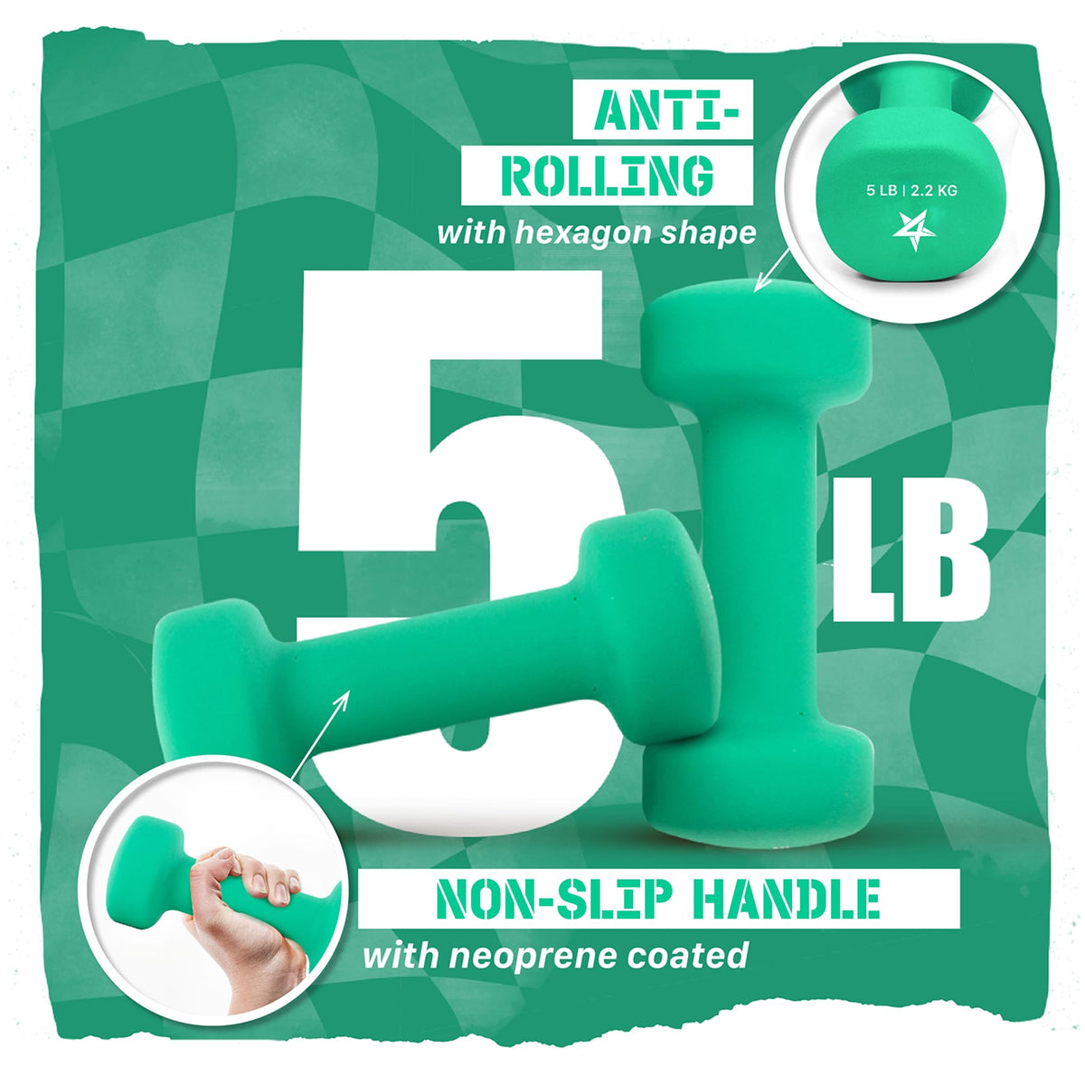 Neoprene Coated Dumbbell Hand Weight Sets of 2 S724