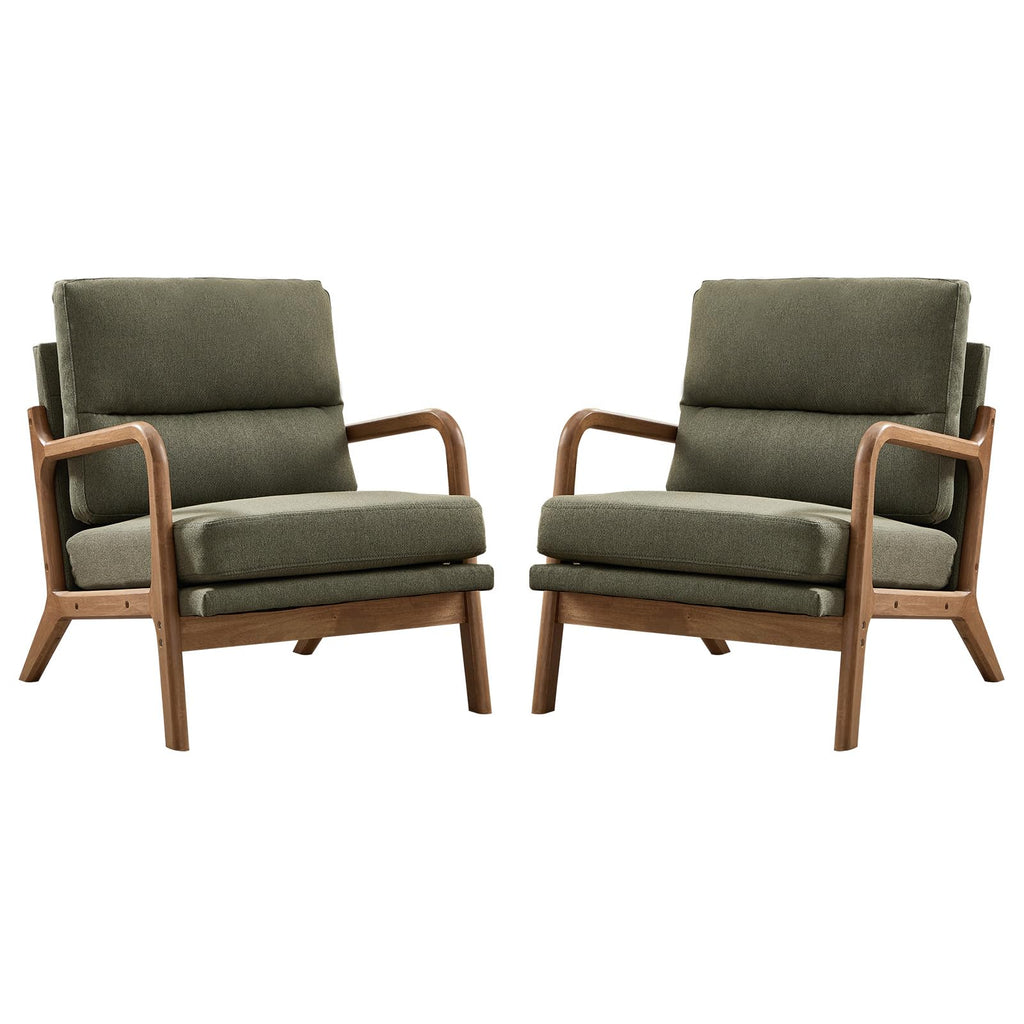 Mid Century Accent Chair Set of 2 Green M544819