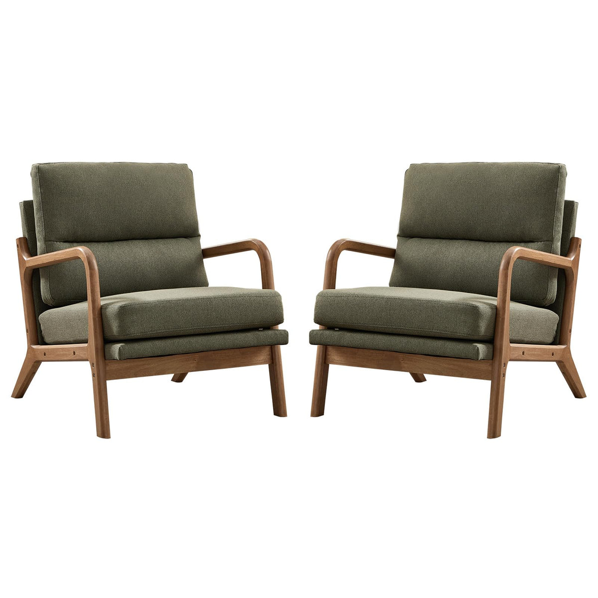 Mid Century Accent Chair Set of 2 Green M544819