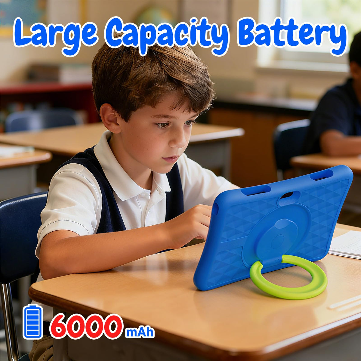 Kids Tablet 10 Inch Android 8GB RAM 32GB ROM Dual Camera 6000mAh with Case F310